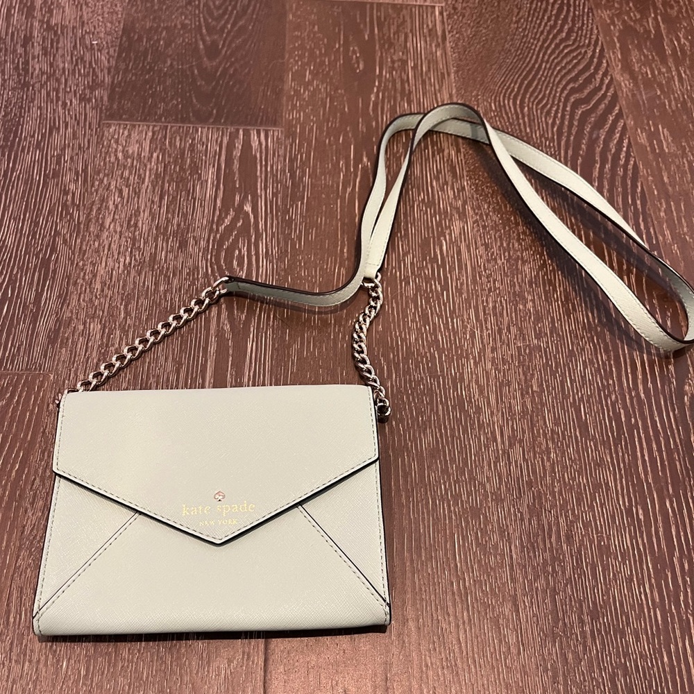 Kate Spade mint green envelope purse with removable strap. Never used